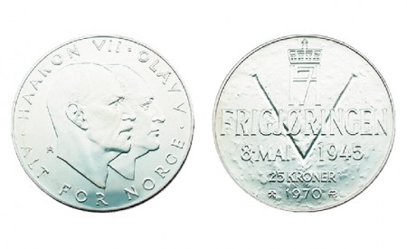 25 kr 1970 Sølv.
