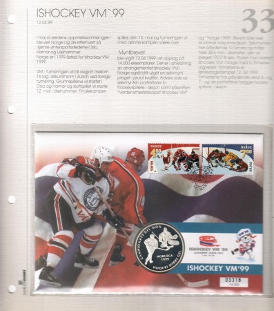 Myntbrev nr. 33. Ishockey VM 99