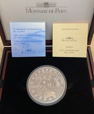 FRANKRIKE: 50 Euro 2003 Europa, 1 kg sølv. 