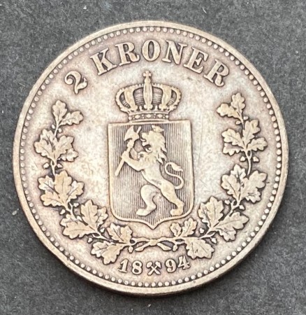 2 kr 1894. Kv svak 1 m/riss.