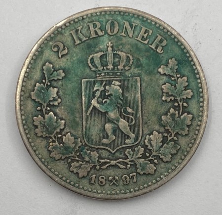 2 kr 1897. Kv 1 kantsår