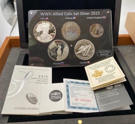 Sølvsett WWII Allied Coin Set Silver 1939 -2015