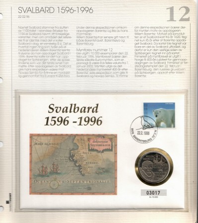 Myntbrev nr 12. Svalbard 1596-1996