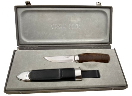 Slire kniv Vesle Per med 925 sølv David Andersen med orginal eske.