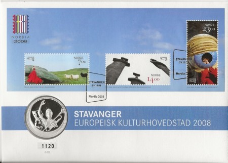 Myntbrev nr 128. Stavanger Europeisk kulturhovedstad 2008.