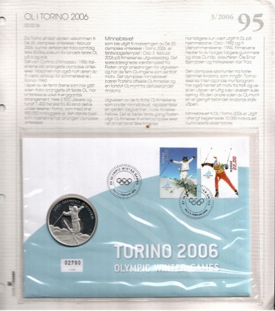 Myntbrev nr 95. OL i Torino 2006.